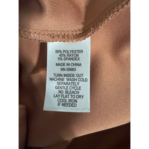 For Cynthia Women L Rust Knit Lounge Dress Shift Oversized Pullover Soft Stretch - Picture 4 of 7